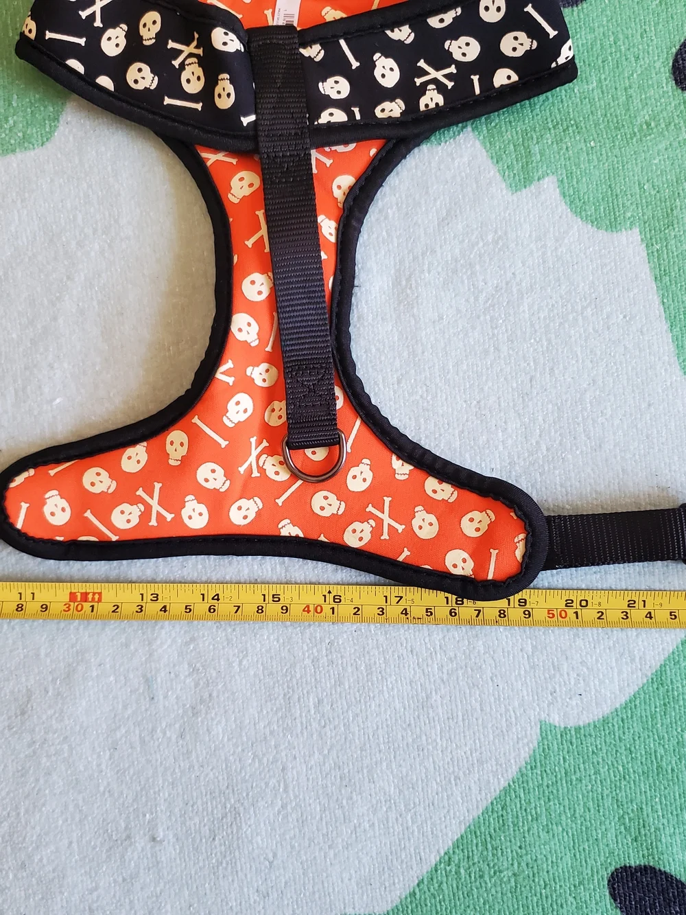 Black Skull & Crossbones Dog Harness with Matching Collar - Size Medium